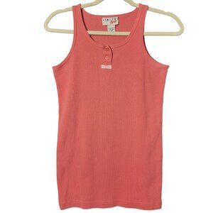 VTG Limited Too Tween Girls 90s Y2K Coral Coquette Cotton Ribbed Tank Size 16